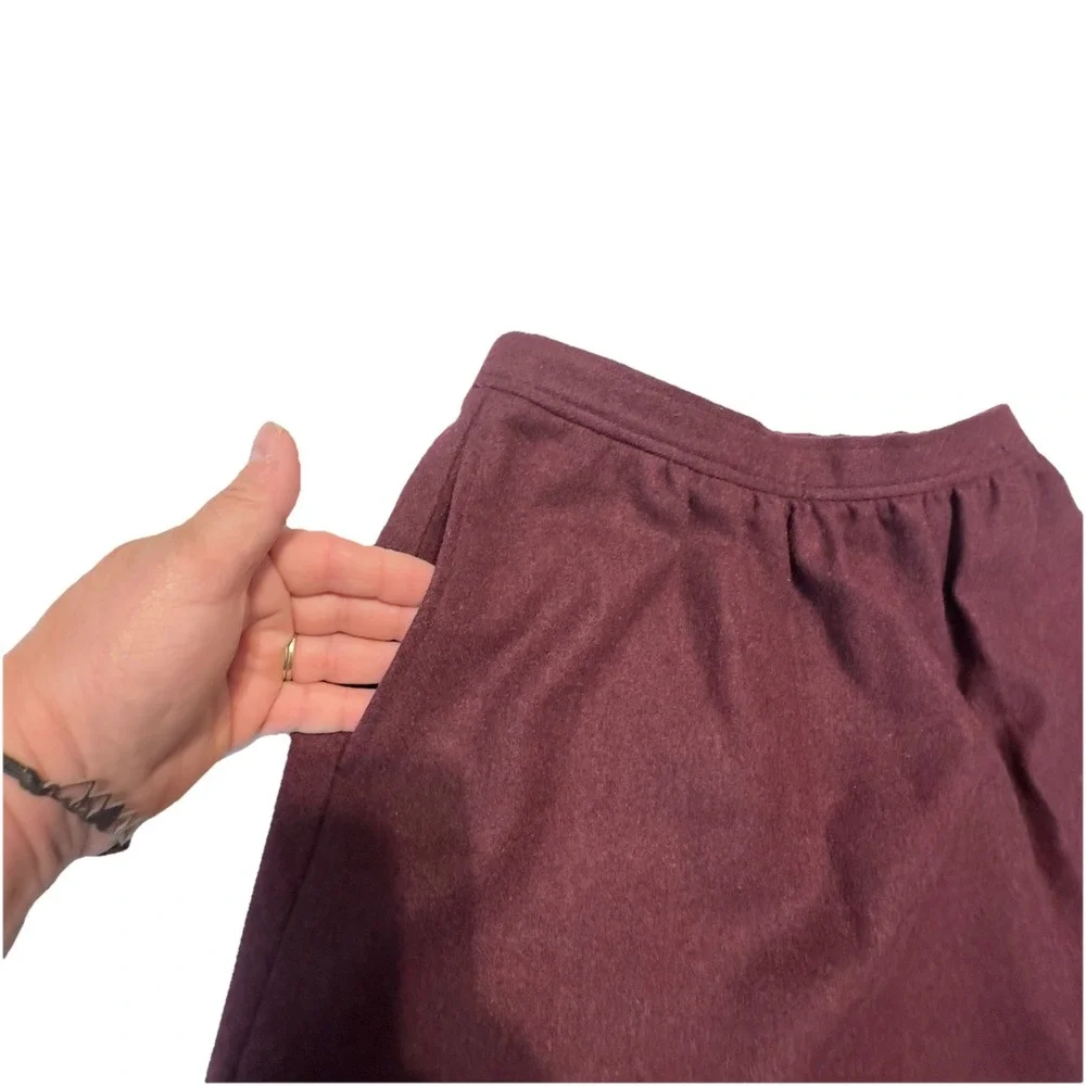 Vintage Evan Picone Womens Skirt Burgundy Size 10 A-Line Wool‎ Union Tag 60s 70s